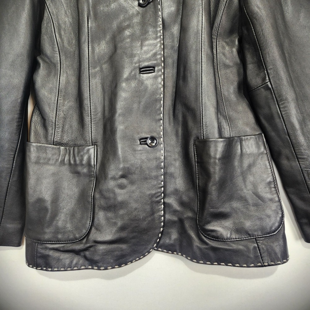 Yvonne Marie Vintage Women's Classic Elegant Leather Jacket Size 14 - Picture 2 of 11